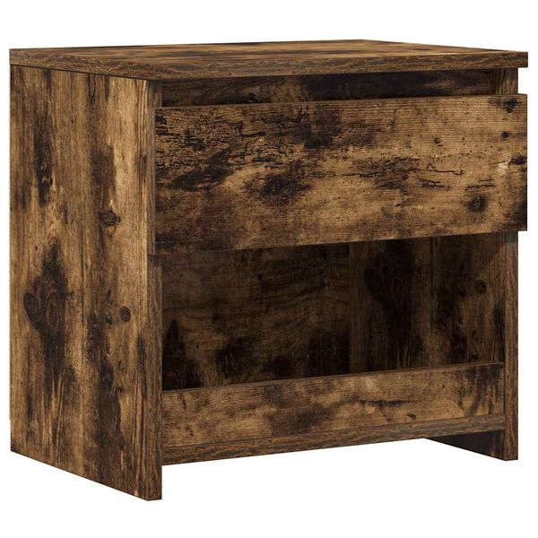 vidaXL Mesita de noche madera contrachapada roble ahumado 40x30x39cm