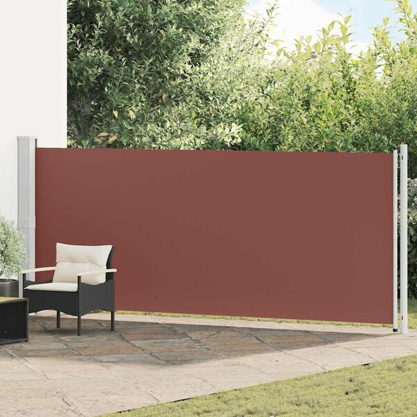 vidaXL Toldo lateral retr&aacute;ctil para patio marr&oacute;n 600x160 cm