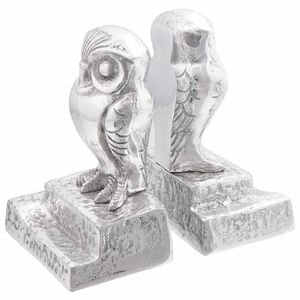 vidaXL Sujetalibros 2 uds. Plateado 12 x 9 x 19 cm Aluminio