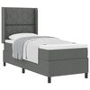 vidaXL Cama tipo Box Spring con colch&oacute;n Gris oscuro 90 x 190 cm tela