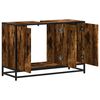 vidaXL Armario lavabo ba&ntilde;o madera ingenier&iacute;a roble ahumado 90x33x60 cm