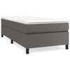 vidaXL Cama box spring con colchón cuero sintético gris 90x200 cm