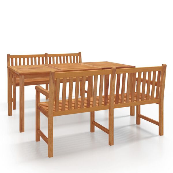 vidaXL Juego de comedor para jard&iacute;n 3 pzas madera maciza de teca