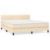 vidaXL Cama box spring con colch&oacute;n tela color crema 160x200 cm