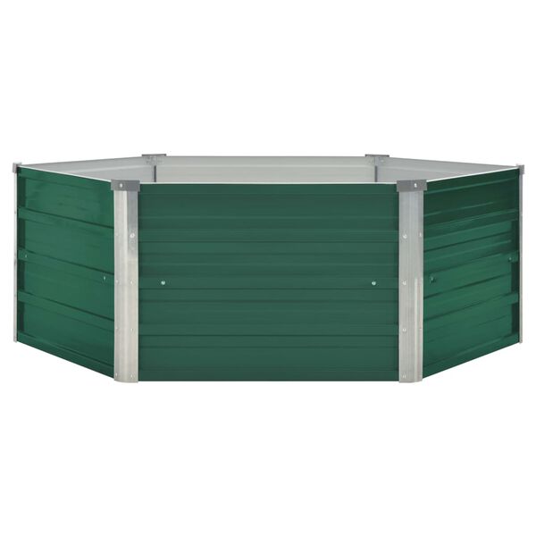 vidaXL Arriate elevado de acero galvanizado verde 129x129x45 cm