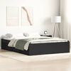 vidaXL Estructura de cama doble sin colchón negro 135x190 cm