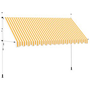 vidaXL Toldo manual retr&aacute;ctil 400 cm naranja y blanco a rayas