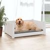 vidaXL Cama para perros madera maciza de pino blanco 75,5x55,5x28 cm