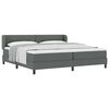 vidaXL Cama tipo Box Spring con colch&oacute;n Gris oscuro 200 x 200 cm tela
