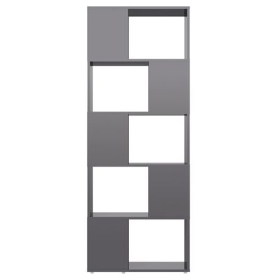 vidaXL Estantería divisor de espacios gris con brillo 60x24x155 cm