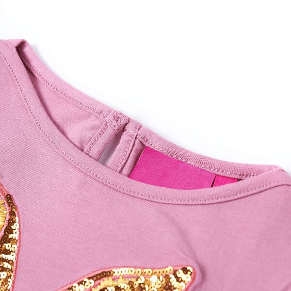 Camiseta infantil de manga larga rosa tostado 104