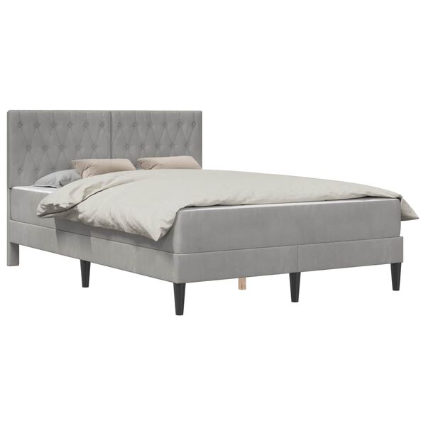vidaXL Estructura de cama con colch&oacute;n Gris Claro 120 x 200 cm