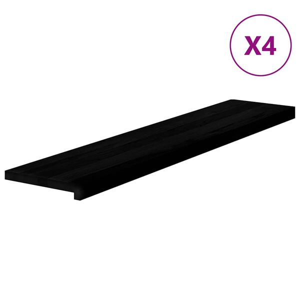 vidaXL Pelda&ntilde;os de escalera 4 uds madera maciza roble marr&oacute;n oscuro