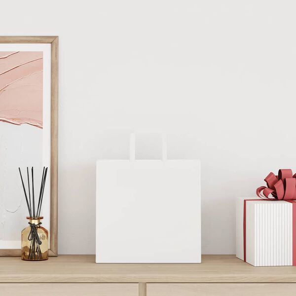 vidaXL Bolsas de papel con asas 250 uds blanca 26x17x25 cm