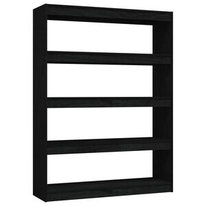 vidaXL Estanter&iacute;a divisor de espacios madera pino negro 100x30x135,5cm