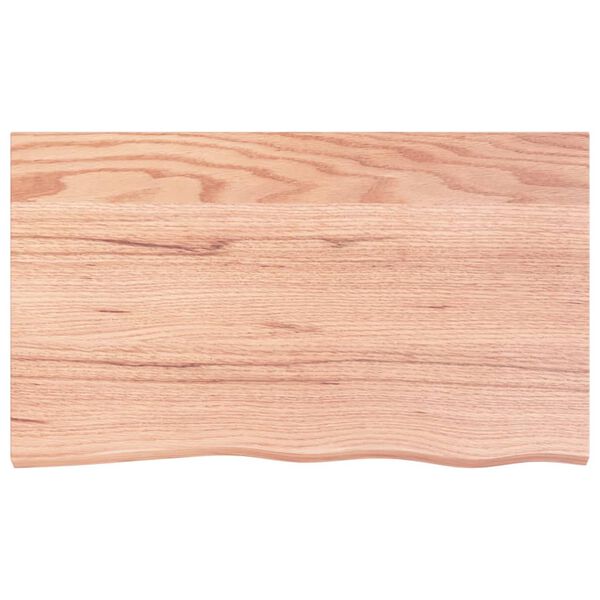 vidaXL Encimera baño madera maciza tratada marrón claro 100x60x(2-6)cm