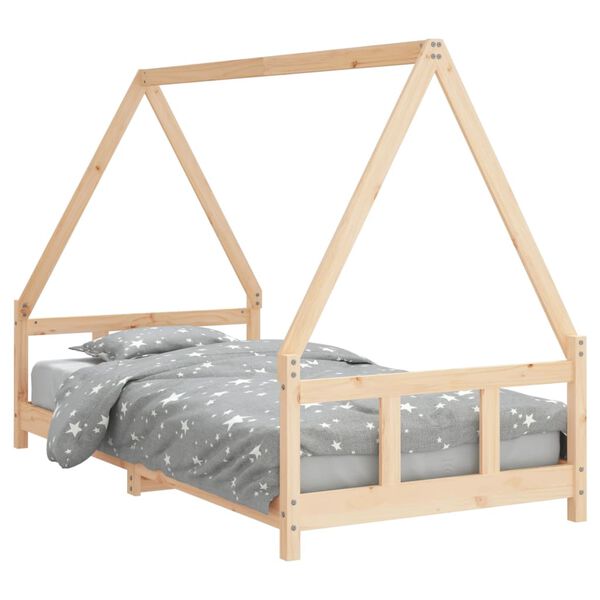 vidaXL Estructura de cama infantil madera maciza de pino 90x190 cm