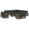 vidaXL Conjunto de sof&aacute;s de jard&iacute;n 14 uds. Gris y Gris Oscuro