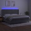 vidaXL Cama box spring colch&oacute;n y LED terciopelo gris claro 200x200 cm