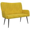vidaXL Sof&aacute; de 2 Plazas Amarillo 115 x 61 x 87 cm Terciopelo