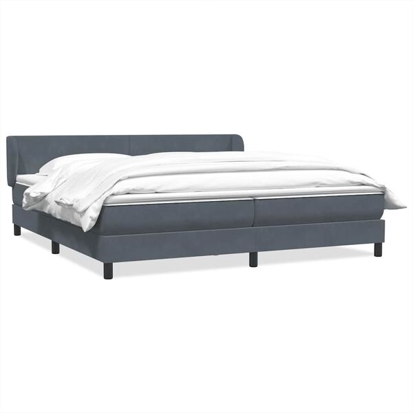 vidaXL Cama box spring con colchones terciopelo gris oscuro 180x210 cm