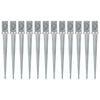 vidaXL Picas de tierra 12 uds acero galvanizado plateado 8x8x76 cm