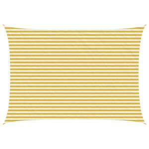 vidaXL Toldo Vela 3,5 x 4,5 m HDPE Rectangular Amarillo y blanco