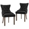 vidaXL Sillas de comedor 2 unidades de tela negras
