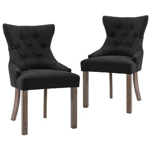 vidaXL Sillas de comedor 2 unidades de tela negras