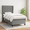 vidaXL Cama box spring con colch&oacute;n tela gris oscuro 90x190 cm