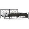 vidaXL Estructura cama sin colchón con estribo metal negro 183x213 cm
