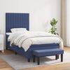 vidaXL Cama box spring con colch&oacute;n tela azul 90x190 cm