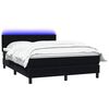 vidaXL Cama box spring con colch&oacute;n y LED terciopelo negro 160x220 cm