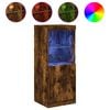 vidaXL Aparador con luces LED roble ahumado 41x37x100 cm