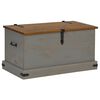 vidaXL Ba&uacute;l de almacenamiento HALDEN gris 91x48x47 cm madera maciza