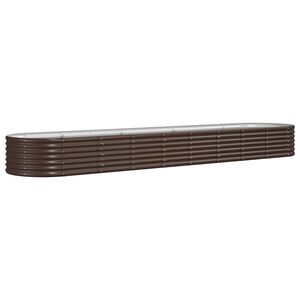 vidaXL Jardinera arriate acero galvanizado marr&oacute;n 368x80x36 cm