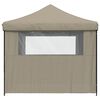 vidaXL Tienda de fiesta plegable Pop-Up con 4 paredes laterales taupe