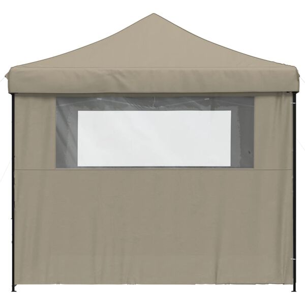 vidaXL Tienda de fiesta plegable Pop-Up con 4 paredes laterales taupe