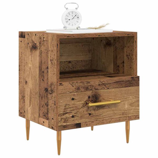 vidaXL Mesa de Noche con cajón 2 pcs Madera vieja 40 x 35 x 47.5 cm