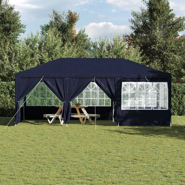 vidaXL Carpa de Fiesta Azul 600 x 400 x 266 cm Polietileno