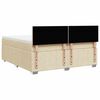vidaXL Cama box spring con colch&oacute;n tela color crema 200x200 cm