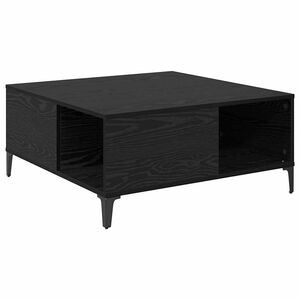 vidaXL Mesa de Caf&eacute; Roble Negro 80 x 80 x 36,5 cm Madera de ingenier&iacute;a