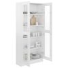 vidaXL Vitrina de madera contrachapada blanco brillo 82,5x30,5x185cm