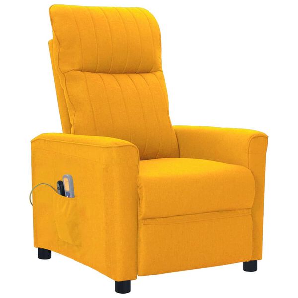 vidaXL Sill&oacute;n de masaje el&eacute;ctrico tela amarillo