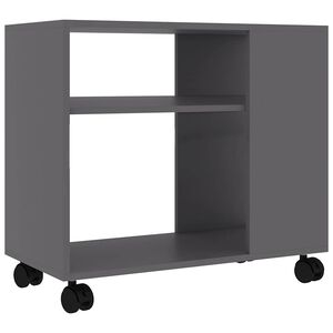 vidaXL Mesa auxiliar de madera de ingenier&iacute;a gris 70x35x55 cm