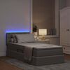vidaXL Cama con almacenamiento y LED con LED Taup&eacute; 100 x 200 cm tela