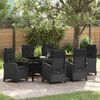 vidaXL Conjunto de Comedor de Jard&iacute;n 7 pcs Negro rat&aacute;n sint&eacute;tico