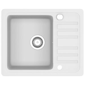 vidaXL Fregadero de cocina con un seno granito blanco