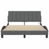 vidaXL Estructura de cama sin colch&oacute;n Hanko tela gris oscuro 140x200 cm