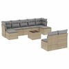 vidaXL Juego de sof&aacute;s jard&iacute;n con cojines beige 10 pzas rat&aacute;n sint&eacute;tico